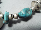 Outstanding Vintage Navajo Native American Turquoise Sterling Silver Necklace-Nativo Arts