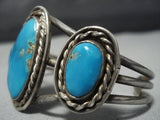 Outstanding Vintage Navajo Turquoise Sterling Silver Native American Jewelry Bracelet-Nativo Arts