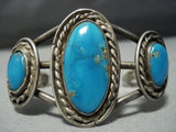 Outstanding Vintage Navajo Turquoise Sterling Silver Native American Jewelry Bracelet-Nativo Arts
