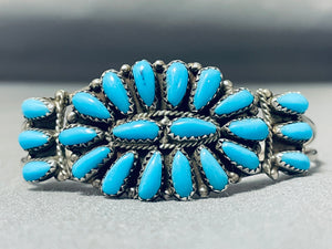 P. Jones Beautiful Vintage Native American Navajo Turquoise Sterling Silver Bracelet-Nativo Arts