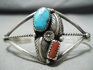 Paul J Vintage Native American Navajo Turquoise Sterling Silver Bracelet-Nativo Arts
