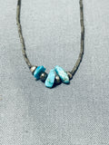 Petite Vintage Native American Navajo Turquoise Nugget Sterling Silver Necklace-Nativo Arts