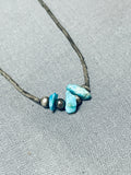 Petite Vintage Native American Navajo Turquoise Nugget Sterling Silver Necklace-Nativo Arts