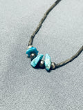 Petite Vintage Native American Navajo Turquoise Nugget Sterling Silver Necklace-Nativo Arts