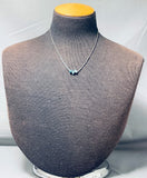 Petite Vintage Native American Navajo Turquoise Nugget Sterling Silver Necklace-Nativo Arts
