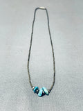 Petite Vintage Native American Navajo Turquoise Nugget Sterling Silver Necklace-Nativo Arts