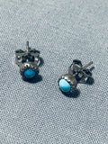 Petite Vintage Native American Navajo Turquoise Sterling Silver Earrings-Nativo Arts