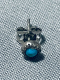 Petite Vintage Native American Navajo Turquoise Sterling Silver Earrings-Nativo Arts