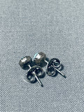 Petite Vintage Native American Navajo Turquoise Sterling Silver Earrings-Nativo Arts