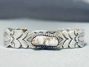 Phenomenal Mary Dayea Vintage Native American Navajo Wild Horse Sterling Silver Bracelet-Nativo Arts