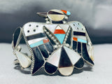 Powerful Bird Thunderbird Vintage Native American Zuni Turquoise Sterling Silver Bracelet-Nativo Arts
