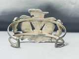 Powerful Bird Thunderbird Vintage Native American Zuni Turquoise Sterling Silver Bracelet-Nativo Arts