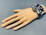 Powerful Bird Thunderbird Vintage Native American Zuni Turquoise Sterling Silver Bracelet-Nativo Arts