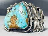 Precise Detail Vintage Native American Navajo Turquoise Sterling Silver Bracelet-Nativo Arts