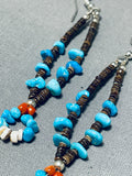 Pretty Naja Necklace Native American Navajo Turquoise Sterling Silver Earrings-Nativo Arts