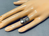 Pretty Vintage Native American Navajo Mother Of Pearl Sterling Silver Ring-Nativo Arts