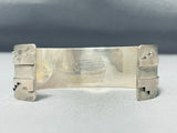Pueblo Hand Hammered Vintage Native American Navajo Turquoise Inlay Sterling Silver Bracelet-Nativo Arts