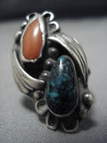 Quality Vintage Bisbee Turquoise Native American Jewelry Navajo Sterling Silver Ring Old-Nativo Arts