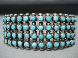 Quality Vintage Native American Navajo Snake Eyes Turquoise Sterling Silver Bracelet-Nativo Arts