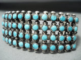 Quality Vintage Native American Navajo Snake Eyes Turquoise Sterling Silver Bracelet-Nativo Arts