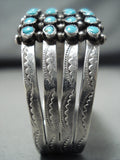 Quality Vintage Native American Navajo Snake Eyes Turquoise Sterling Silver Bracelet-Nativo Arts