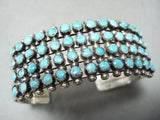 Quality Vintage Native American Navajo Snake Eyes Turquoise Sterling Silver Bracelet-Nativo Arts