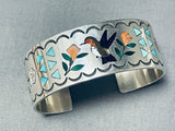 Randy Ghahate Vintage Native American Zuni Turquoise Bird Sterling Silver Bracelet-Nativo Arts