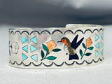 Randy Ghahate Vintage Native American Zuni Turquoise Bird Sterling Silver Bracelet-Nativo Arts