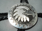 Randy Secatero Eagle Navajo Sterling Silver Eagle Bolo Native American-Nativo Arts