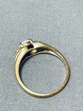 Rare 10k Gold Opal Diamond Vintage Native American Navajo Ring-Nativo Arts