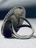 Rare Bisbee Turquoise Vintage Native American Navajo Leaf Sterling Silver Ring-Nativo Arts