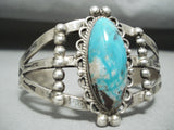 Rare Bisbee Turquoise Vintage Native American Navajo Sterling Silver Bracelet-Nativo Arts