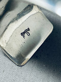 Rare Cowyboys Vintage Native American Navajo Signed Sterling Silver Bracelet-Nativo Arts
