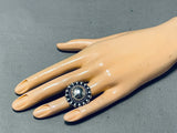 Rare Early 1900's Button Sterling Silver Domed Vintage Native American Navajo Ring-Nativo Arts