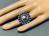 Rare Early 1900's Button Sterling Silver Domed Vintage Native American Navajo Ring-Nativo Arts
