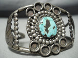 Rare Early Deposit Vintage Native American Navajo Turquoise Sterling Silver Bracelet-Nativo Arts