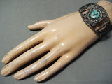 Rare Early Deposit Vintage Native American Navajo Turquoise Sterling Silver Bracelet-Nativo Arts