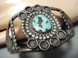 Rare Early Deposit Vintage Native American Navajo Turquoise Sterling Silver Bracelet-Nativo Arts