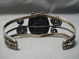 Rare Early Vintage Native American Navajo Swirling Sterling Silver Tiger's Eye Bracelet-Nativo Arts