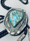 Rare Gilbert Turquoise Vintage Native American Navajo Sterling Silver Bolo Tie-Nativo Arts