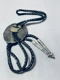 Rare Gilbert Turquoise Vintage Native American Navajo Sterling Silver Bolo Tie-Nativo Arts