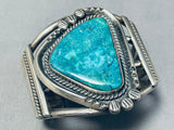 Rare Gilbert Turquoise Vintage Native American Navajo Sterling Silver Bracelet Old-Nativo Arts