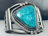 Rare Gilbert Turquoise Vintage Native American Navajo Sterling Silver Bracelet Old-Nativo Arts