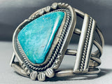 Rare Gilbert Turquoise Vintage Native American Navajo Sterling Silver Bracelet Old-Nativo Arts