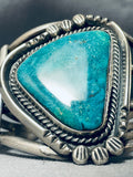 Rare Gilbert Turquoise Vintage Native American Navajo Sterling Silver Bracelet Old-Nativo Arts