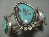 Rare Green Old Morenci Turquoise Vintage Navajo Sterling Native American Jewelry Silver Bracelet Old-Nativo Arts