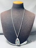 Rare Hallmark Thomas Singer Vintage Native American Navajo Turquoise Sterling Silver Necklace-Nativo Arts