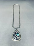 Rare Hallmark Thomas Singer Vintage Native American Navajo Turquoise Sterling Silver Necklace-Nativo Arts