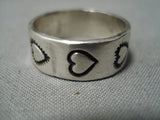 Rare Hearts Of Love Vintage Navajo Sterling Silver Native American Ring-Nativo Arts