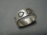 Rare Hearts Of Love Vintage Navajo Sterling Silver Native American Ring-Nativo Arts
